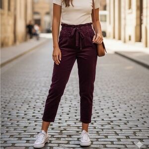 Free People Margate Paperbag Waist Corduroy Pant